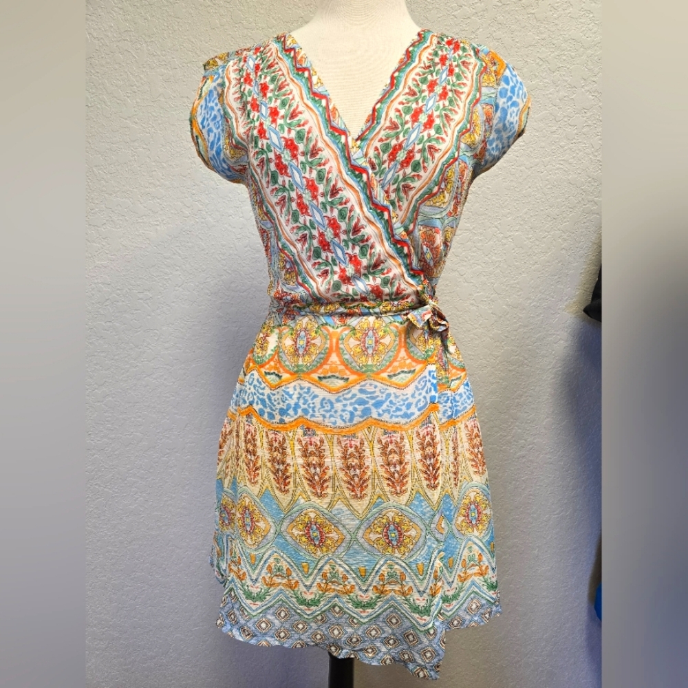 Anthropologie Multicolor Patterned Mini Dress